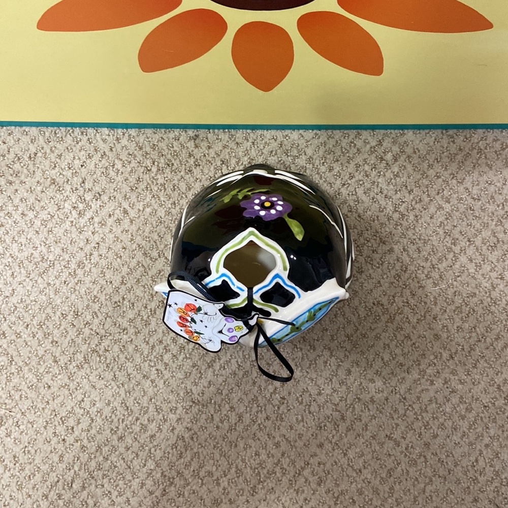 Blue Sky Clayworks “DAY OF THE DEAD OWL” Tealight Holder - Picture 5 of 9